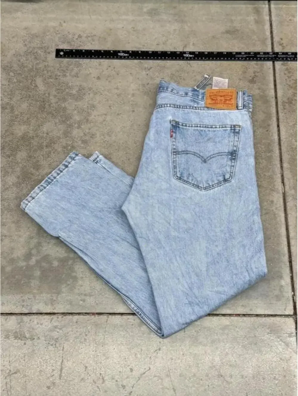 vintage levis 505 faded blue straight leg jeans size 38 x 30